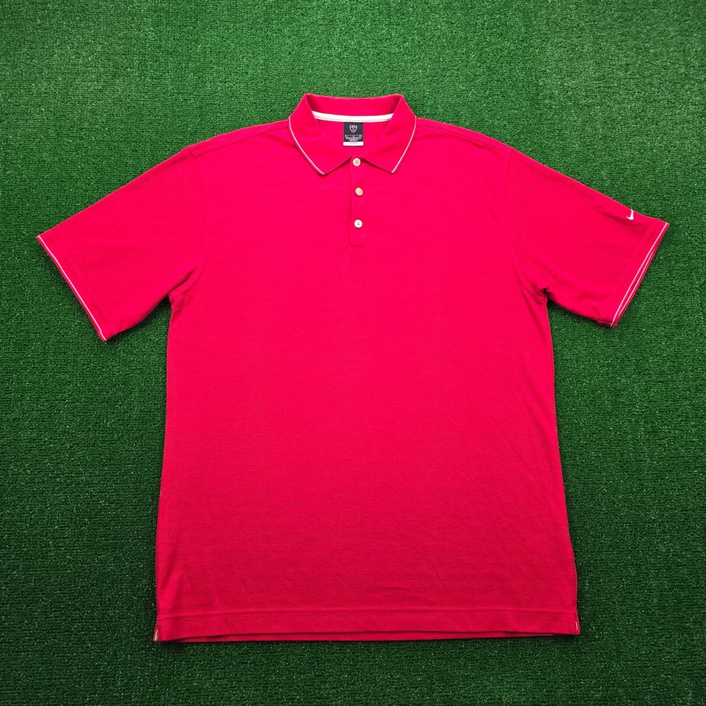Nike Golf Polo Shirt Mens Large‎ Red Short Sleeve Vintage Y2K Sports Casual